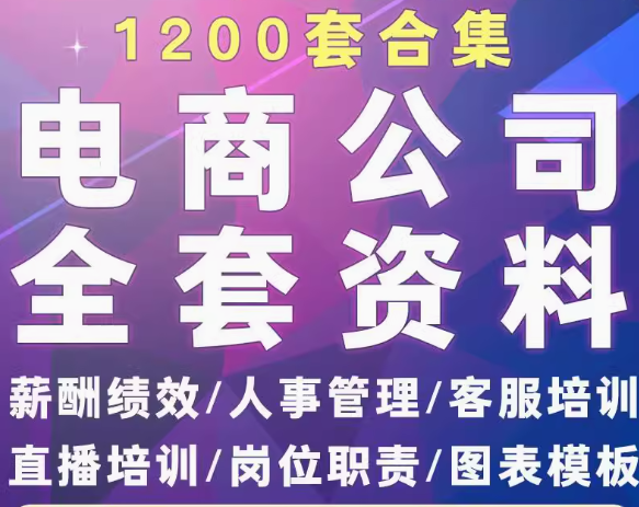 电商公司运营制度方案人事管理员工岗位职责淘宝客服直播培训