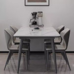 小户型必备 奶油风岩板餐桌椅的魅力