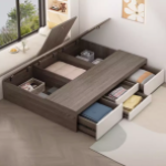 实木榻榻米储物床 简约与实用的完美结合