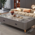 时尚家居新宠 24 新款岩板茶几与落地电视柜组合