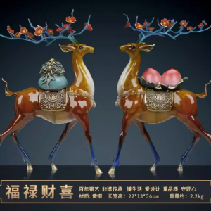 招才铜梅花鹿摆件 点亮生活空间的艺术臻品