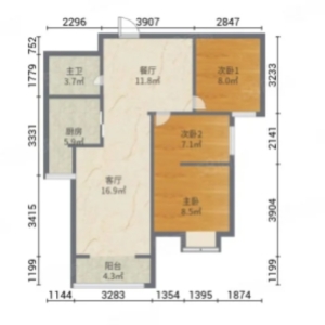 紧急出售！大型社区锦绣江南两居室。房屋精装修，采光良好，品质之选