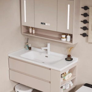 现代简约陶瓷一体盆浴室柜，打造时尚卫浴空间