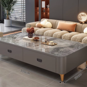 时尚家居新宠 24 新款岩板茶几与落地电视柜组合