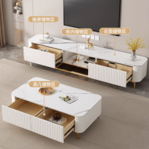 时尚与实用的完美融合 新款电视柜茶几组合