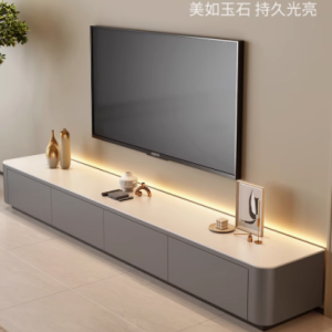 岩板电视柜与茶几组合 小户型轻奢魅力之选